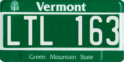 VT license plate LTL163