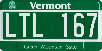 VT license plate LTL167