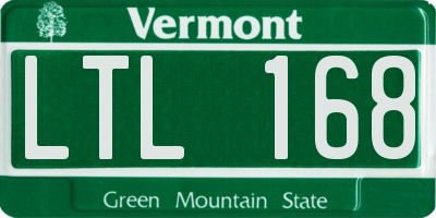 VT license plate LTL168