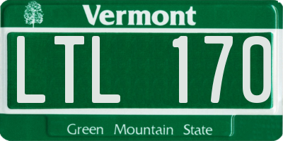 VT license plate LTL170