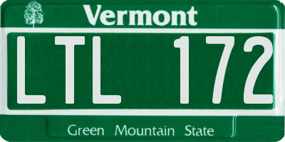 VT license plate LTL172