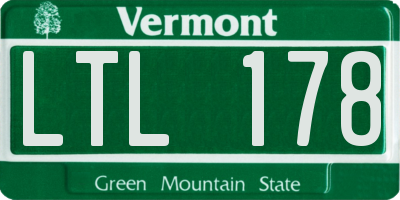 VT license plate LTL178