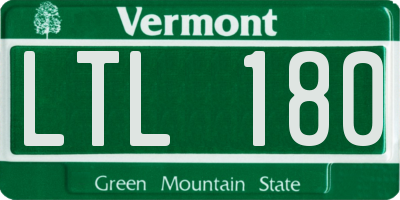VT license plate LTL180