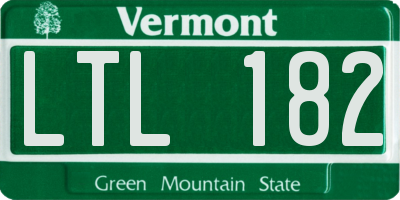 VT license plate LTL182