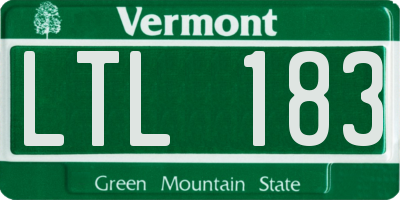 VT license plate LTL183