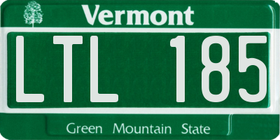 VT license plate LTL185