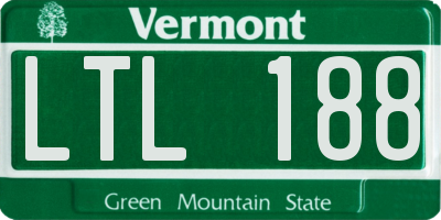 VT license plate LTL188
