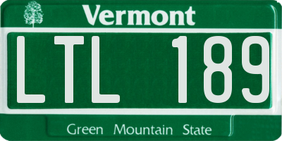 VT license plate LTL189