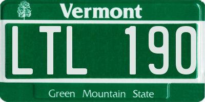 VT license plate LTL190