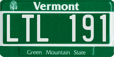 VT license plate LTL191