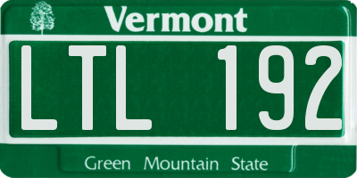 VT license plate LTL192