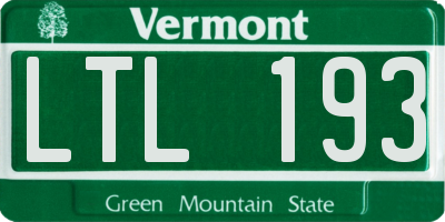 VT license plate LTL193