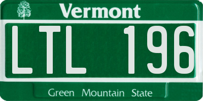 VT license plate LTL196