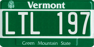 VT license plate LTL197