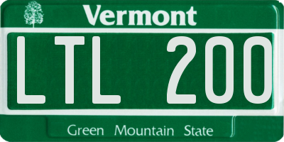 VT license plate LTL200