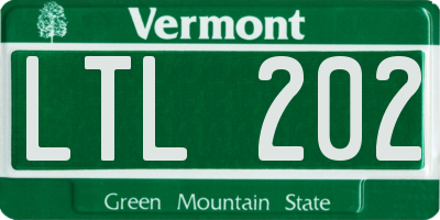 VT license plate LTL202