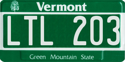 VT license plate LTL203