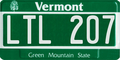 VT license plate LTL207