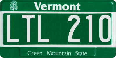 VT license plate LTL210