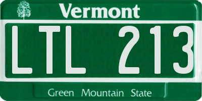 VT license plate LTL213