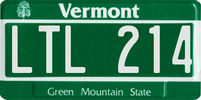 VT license plate LTL214