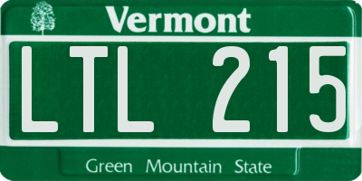 VT license plate LTL215