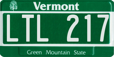 VT license plate LTL217