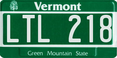 VT license plate LTL218