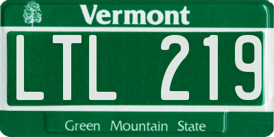 VT license plate LTL219