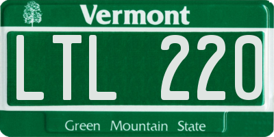 VT license plate LTL220