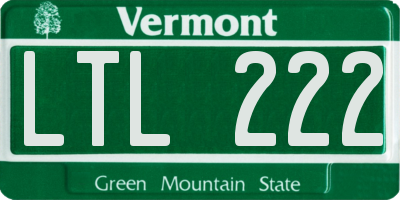 VT license plate LTL222