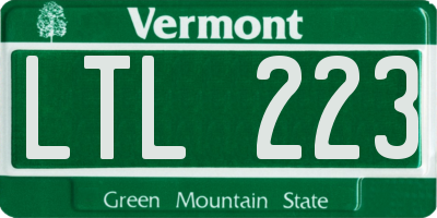 VT license plate LTL223