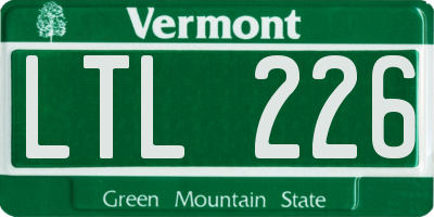 VT license plate LTL226