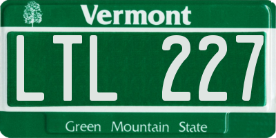 VT license plate LTL227