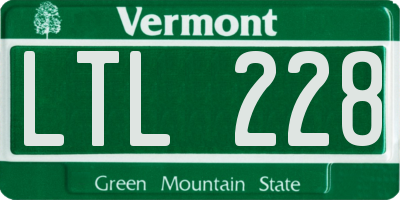 VT license plate LTL228