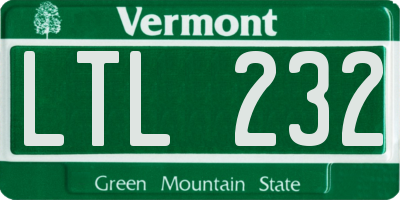 VT license plate LTL232