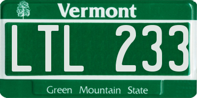 VT license plate LTL233