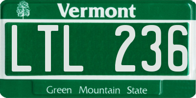 VT license plate LTL236