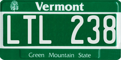 VT license plate LTL238