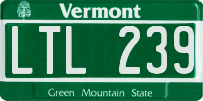 VT license plate LTL239