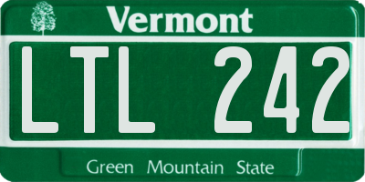 VT license plate LTL242