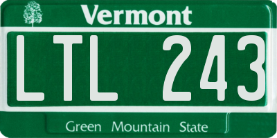 VT license plate LTL243