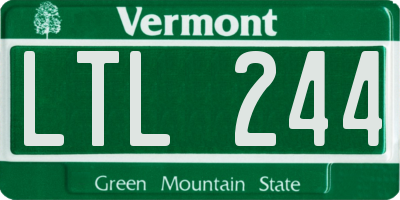 VT license plate LTL244