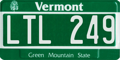 VT license plate LTL249