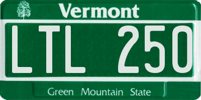 VT license plate LTL250