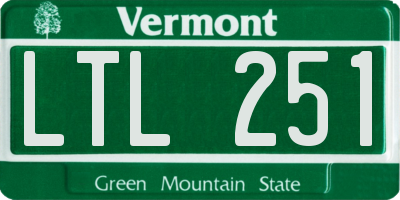 VT license plate LTL251