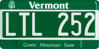 VT license plate LTL252