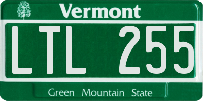 VT license plate LTL255