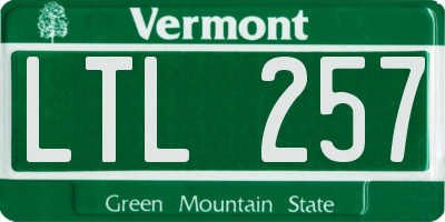 VT license plate LTL257