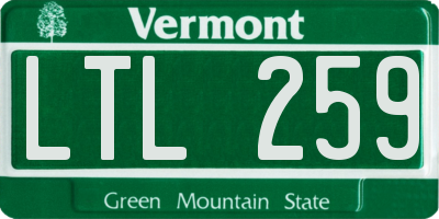 VT license plate LTL259